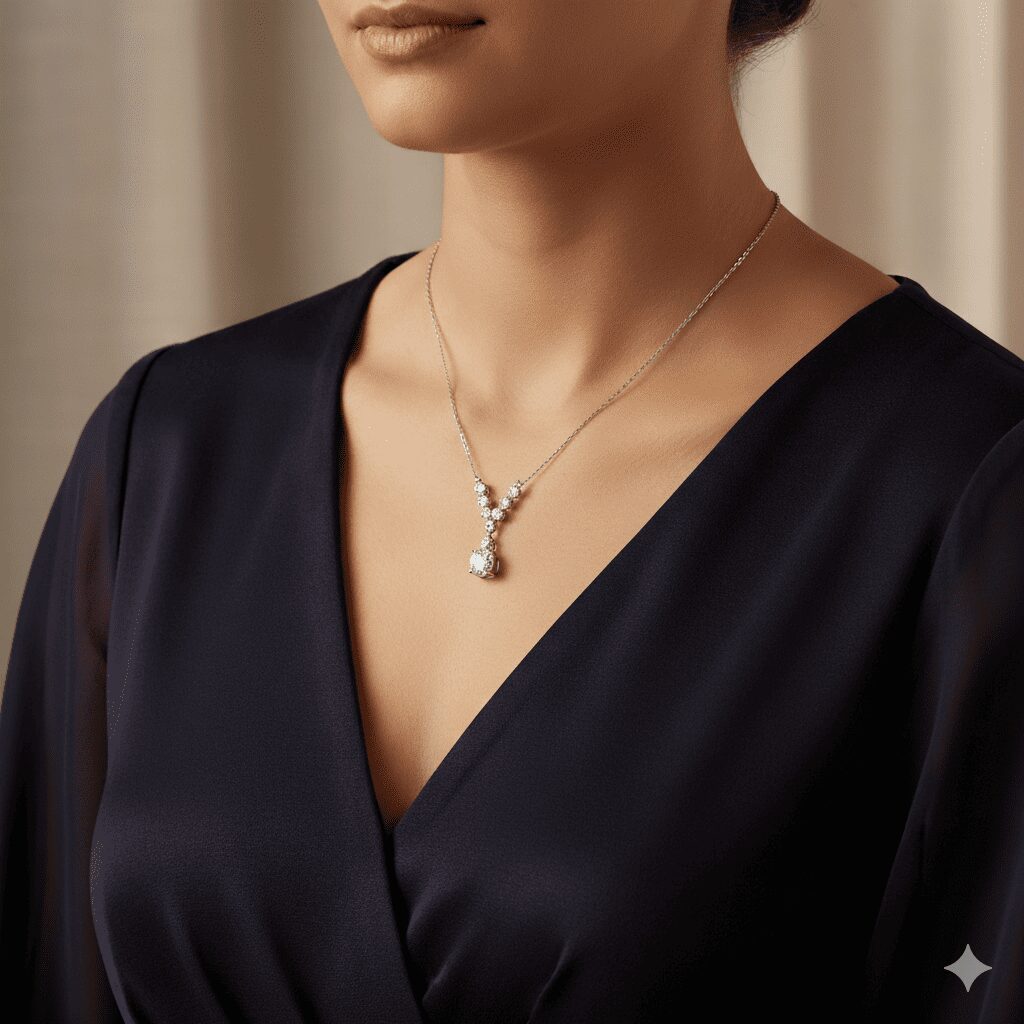 The Diamond V-Drop Necklace