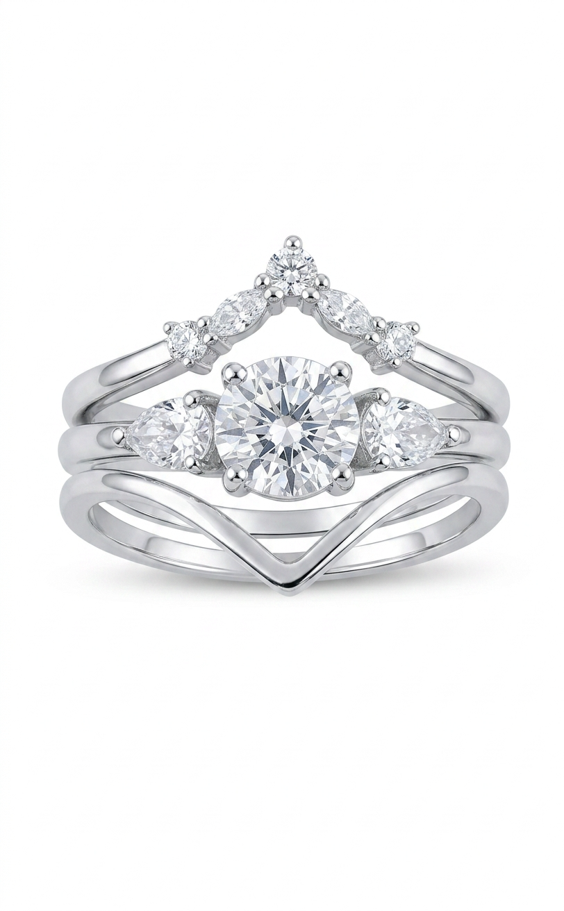Majestic Round Crystal Silver Ring