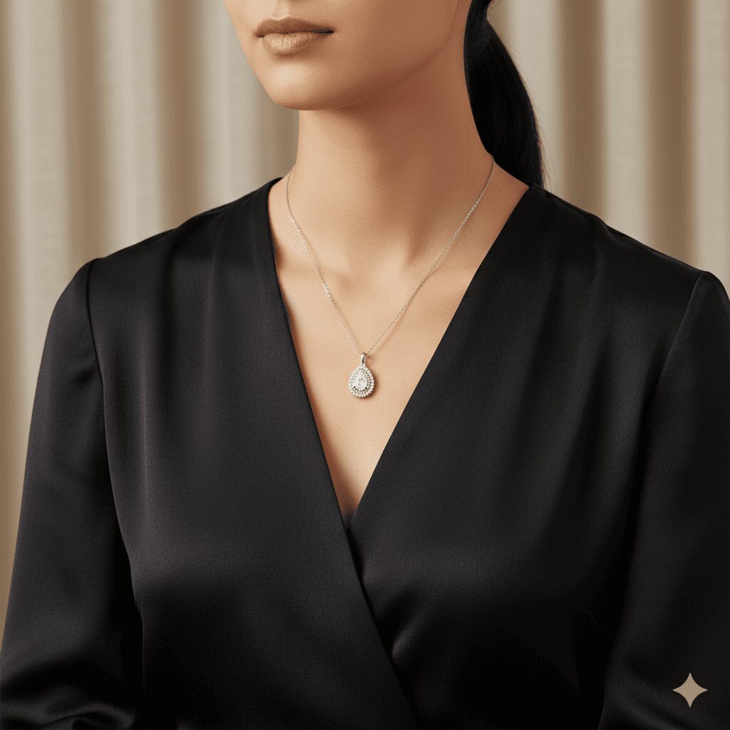 The Halo Teardrop Necklace