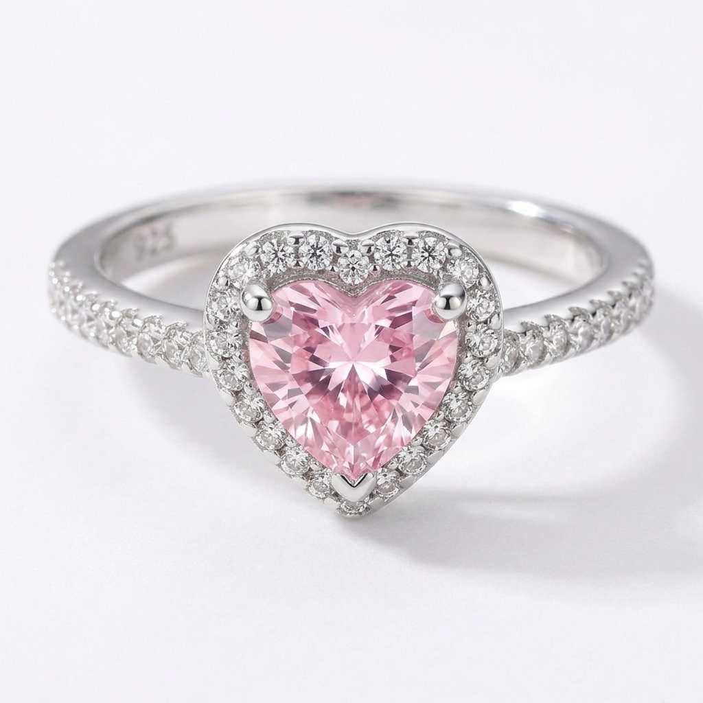 Romantic Heart pink ring