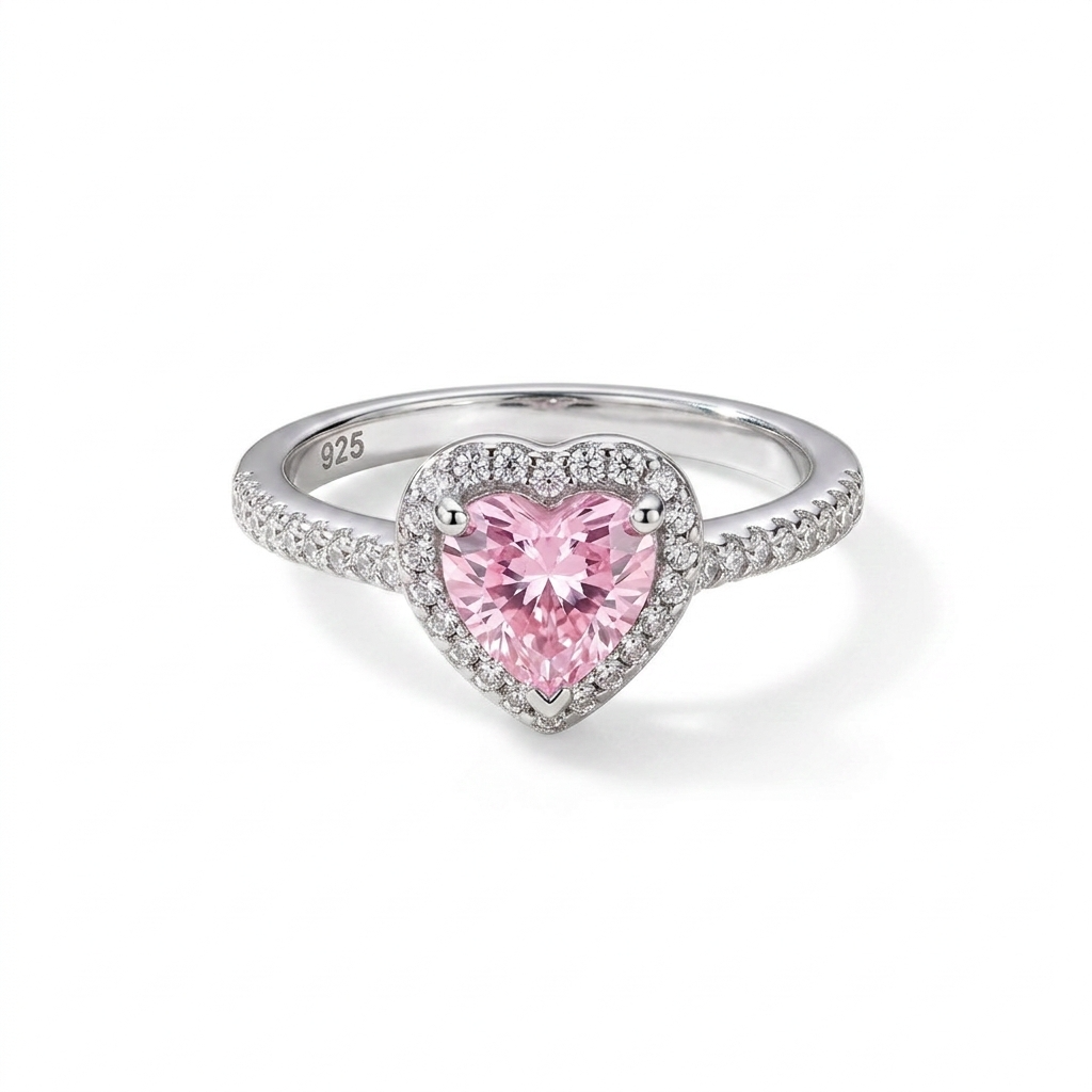 Romantic Heart pink ring