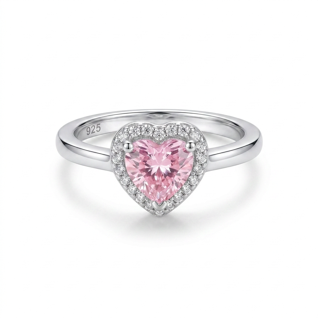 Romantic Heart pink ring