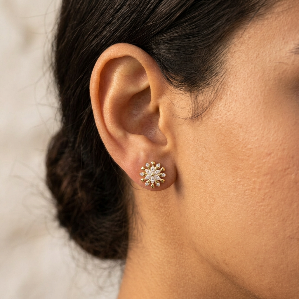Blooming Marquise Flower Earrings