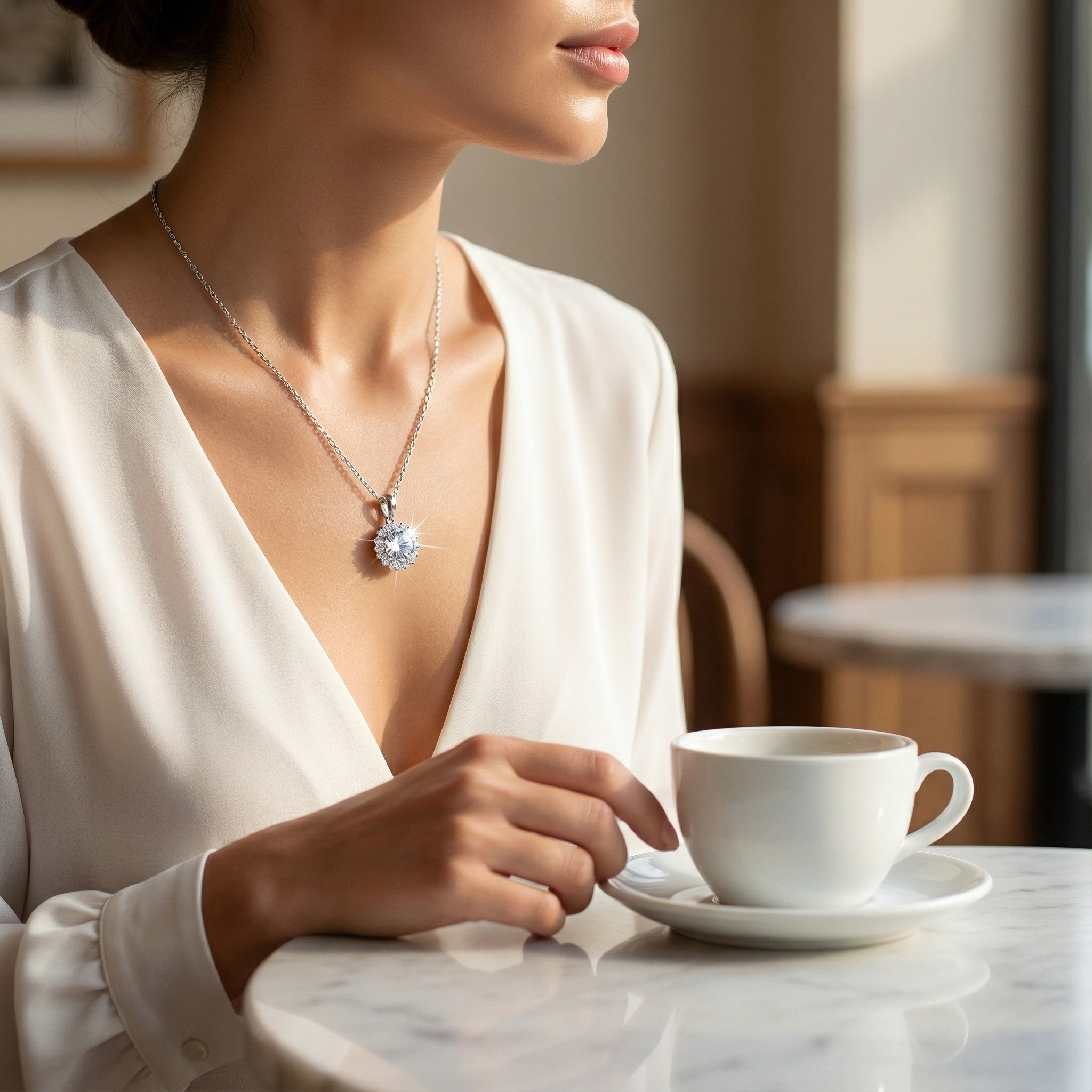 Circle Diamond Necklace