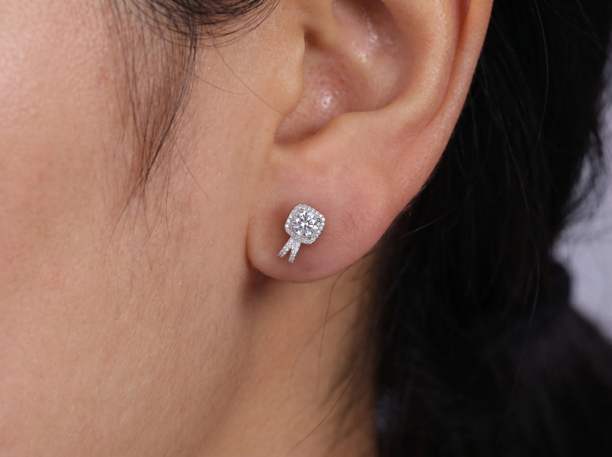 Radiant Halo Ribbon Earrings