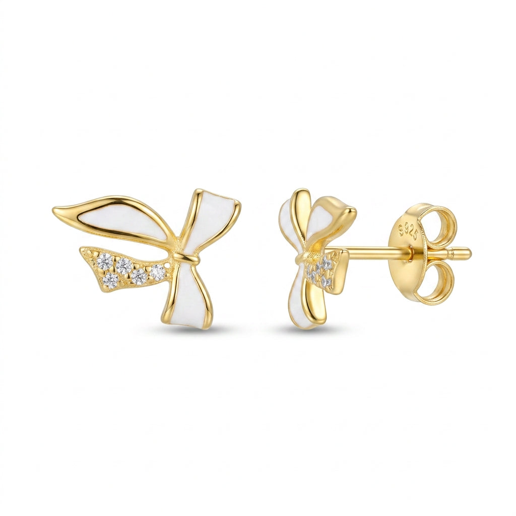 Ribbon Bow Stud Earrings