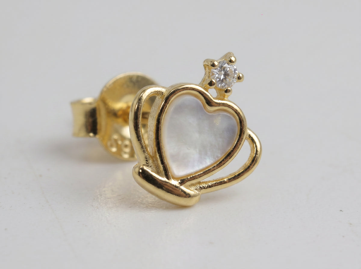 Elegant Crown Heart Earrings