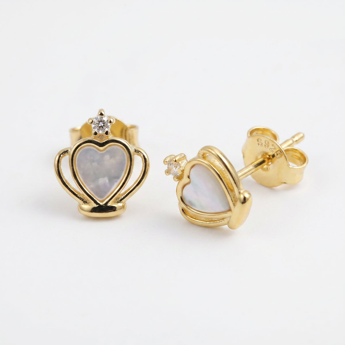 Elegant Crown Heart Earrings