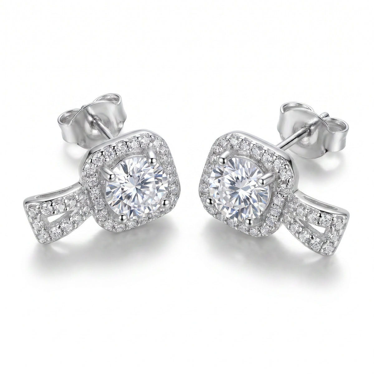 Radiant Halo Ribbon Earrings