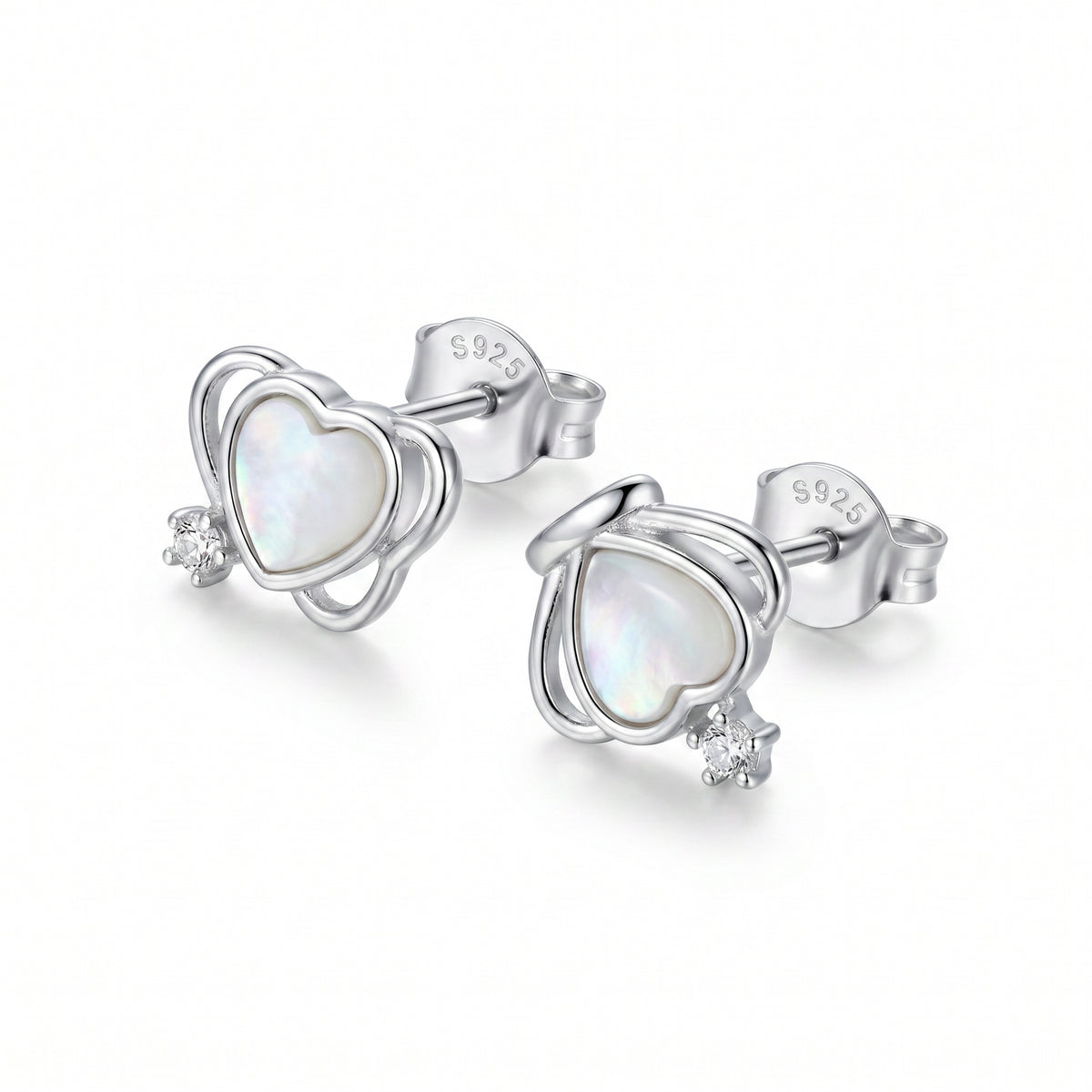 Elegant Crown Heart Earrings