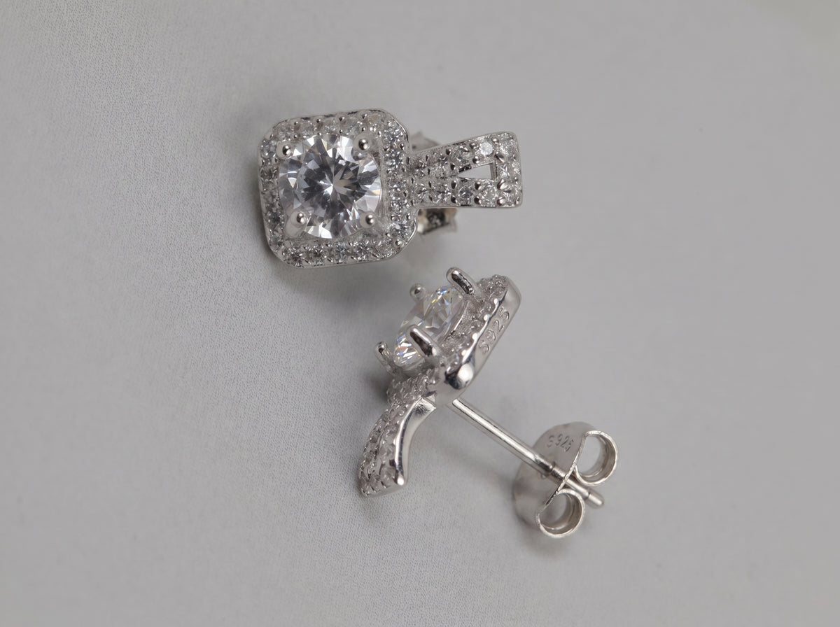 Radiant Halo Ribbon Earrings