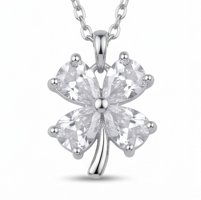 Four-Leaf Clover Silver Necklace