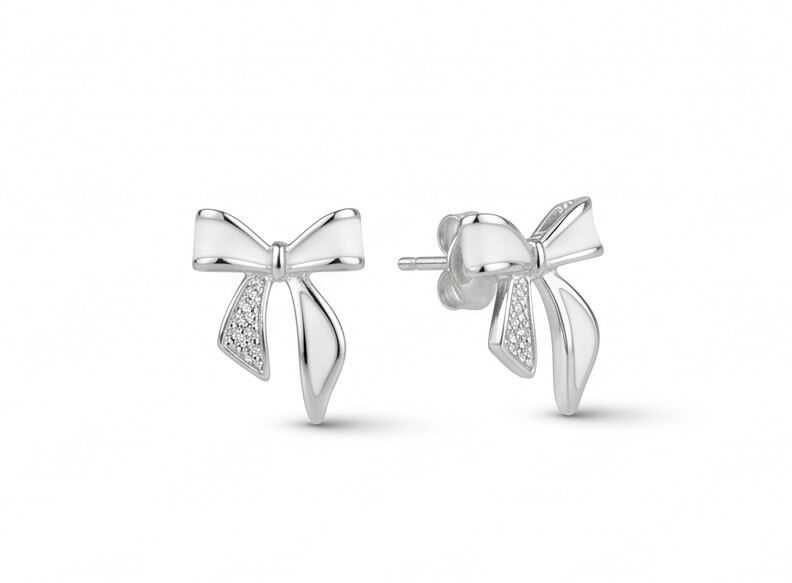 Ribbon Bow Stud Earrings