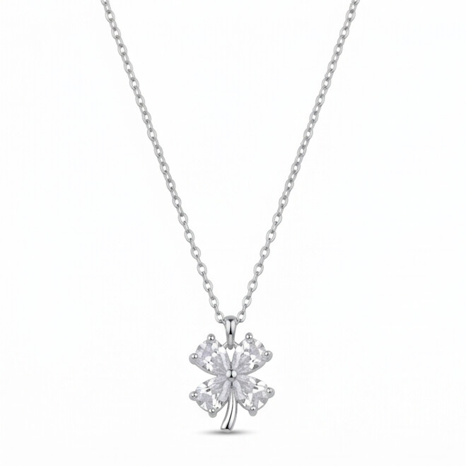 Four-Leaf Clover Silver Necklace