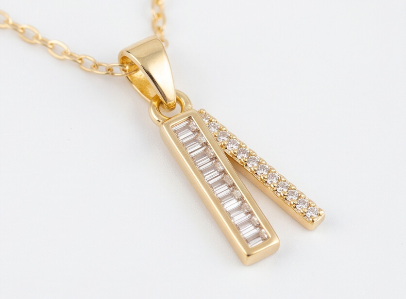 Minimalist Golden Dual Bar Necklace