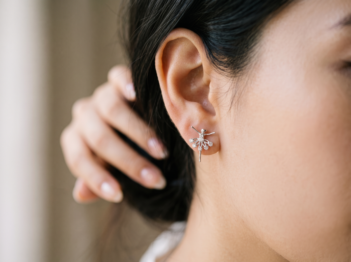  Ballerina Silver Earrings